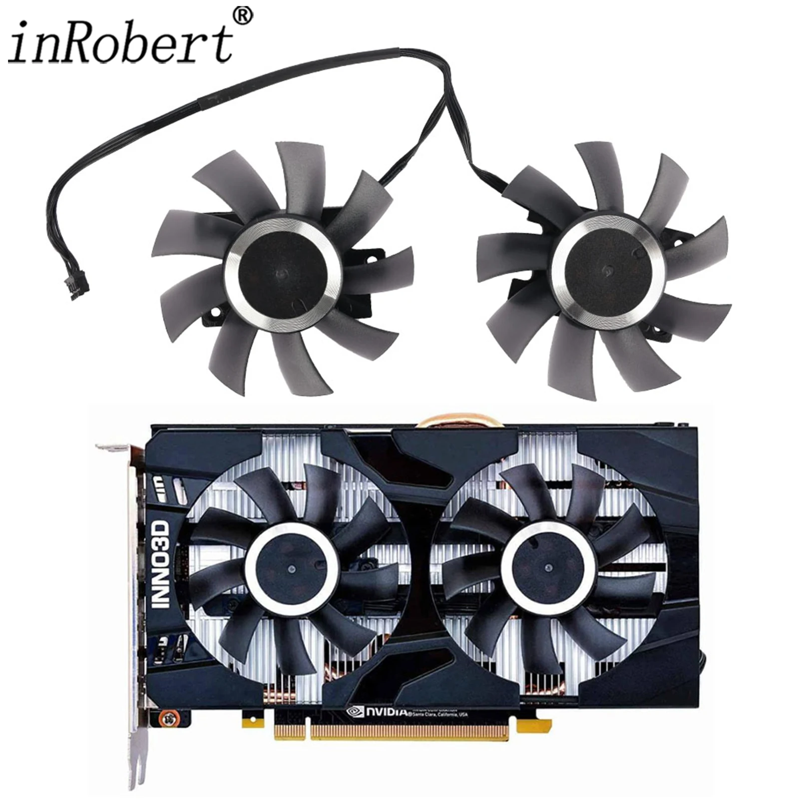 

75MM CF-12815S GTX1660Ti GTX1660 RTX2060 Video Card Fan Cooler For INNO3D GeForce GTX 1660 Ti 1660 RTX 260 Twin X2 GPU Fan