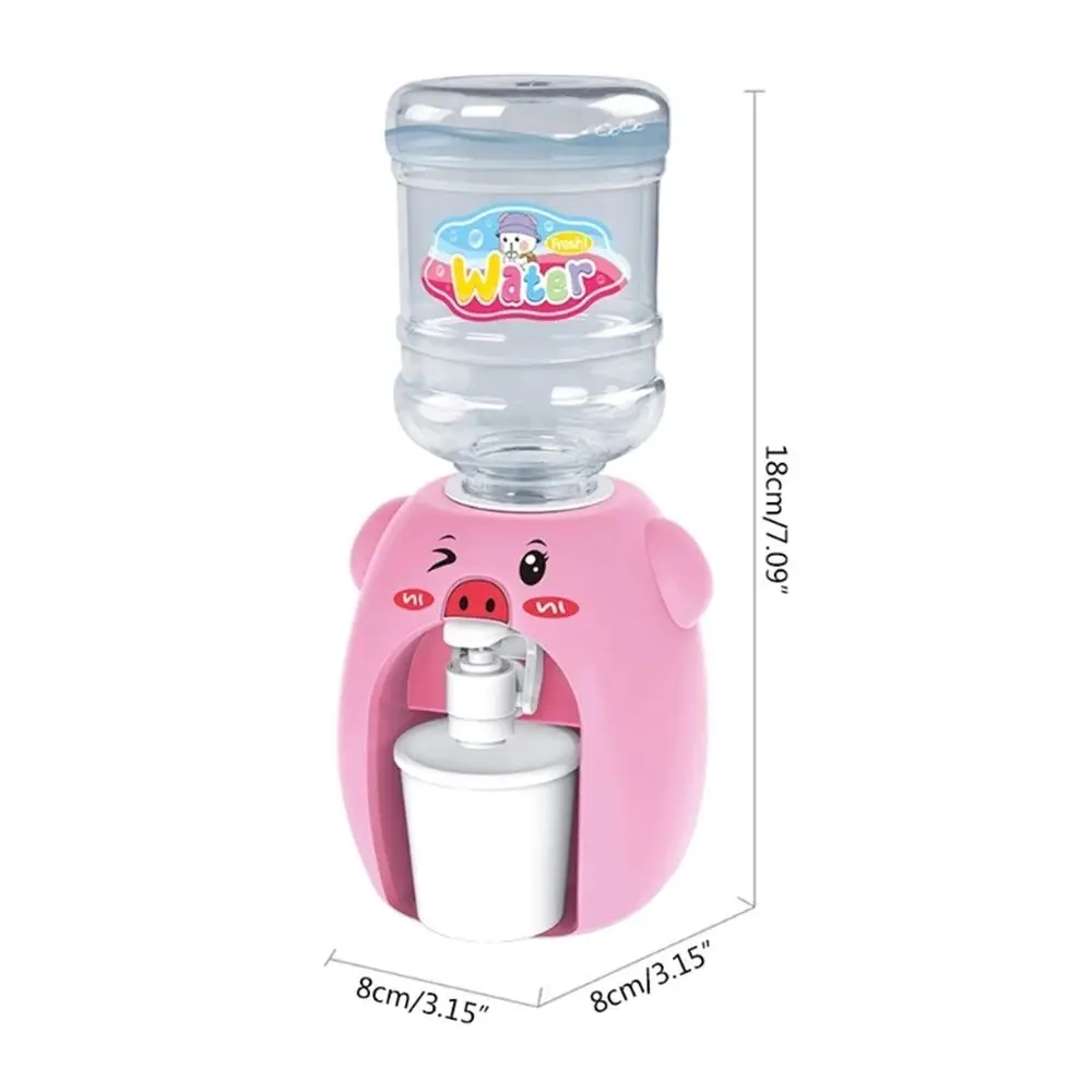 Pretend Play Toy Cartoon Pig Drinking Fountain Machine Drinking Fountain Toy Mini Water Dispenser Simulation Water Dispenser