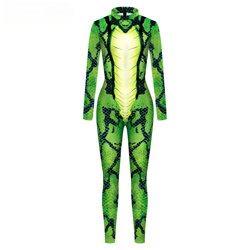 ฮาโลวีนคอสเพลย์เครื่องแต่งกายผู้หญิงสัตว์กบรูปแบบ 3D การพิมพ์ Jumpsuits เครื่องแต่งกาย Onesie ชุดแฟนซีชุด Zentai