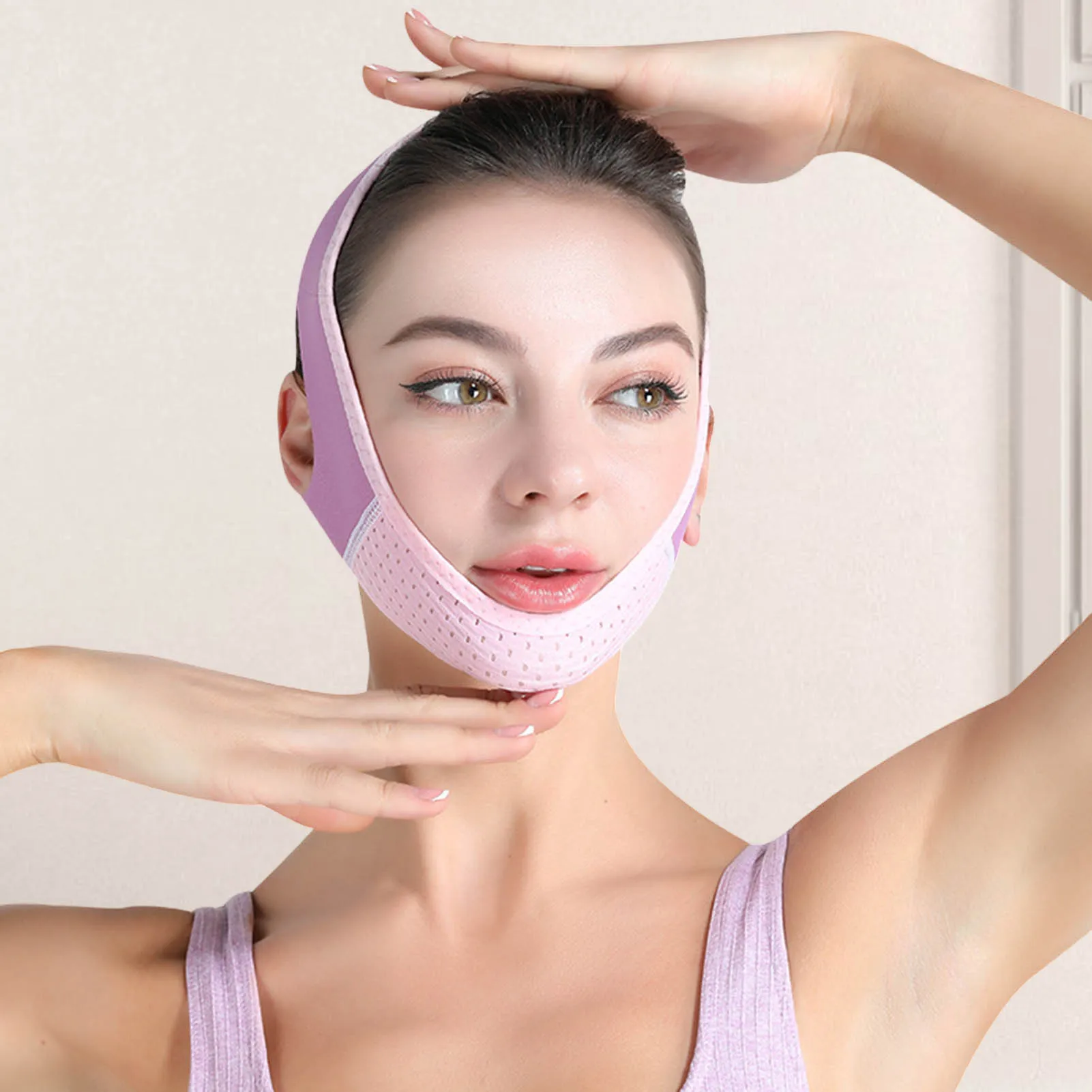 Reusable V Line Lifting Mask Double Chin Reducer Face Slimming Strap Gift for Women Wife Girlfriend