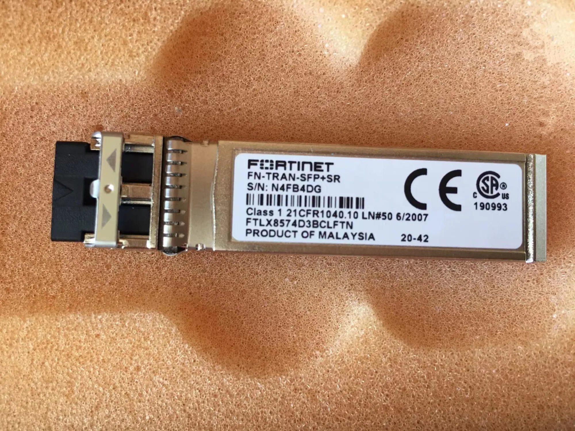 FORTINET SFP + 10G 광섬유 모듈 FN-TRAN-SFP + SR FTLX8574D3BCLFTN 850NM 10G 네트워크 어댑터