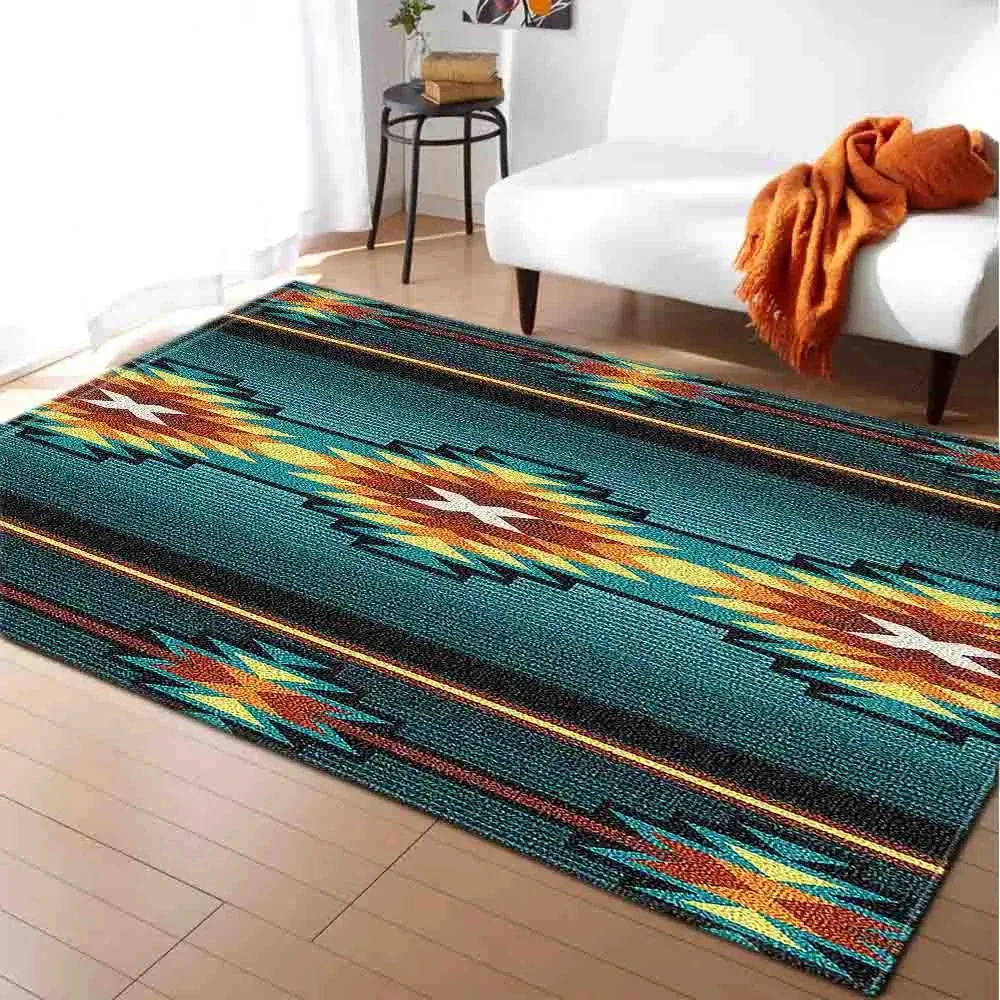 Vintage Bohemian Abstract Farm Carpet Non-Slip Mats Rectangle Area Rugs for Kids Living Room Bedroom Study Persian Style Soft