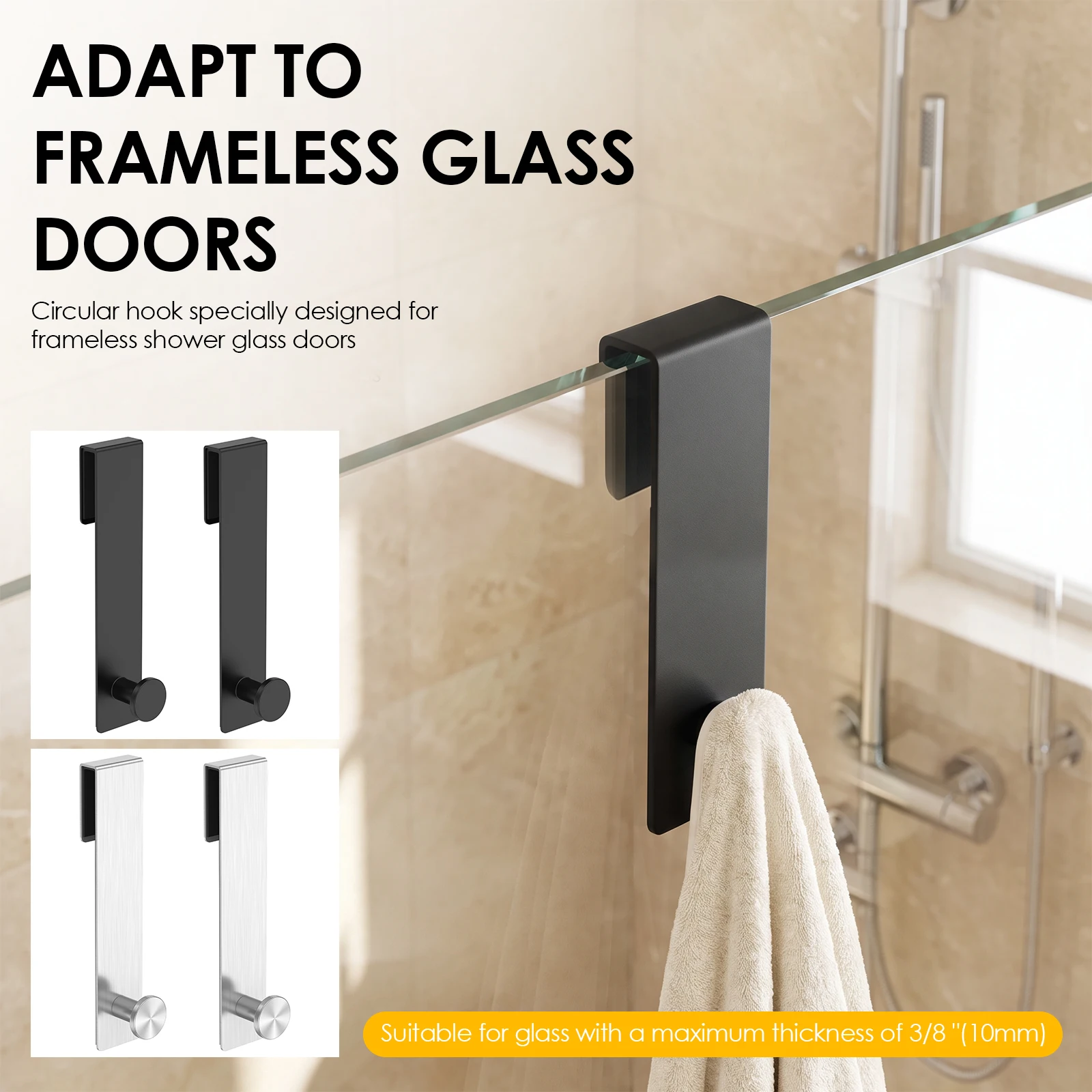Bathrobe - Frameless Glass Shower Door Hooks 7.5