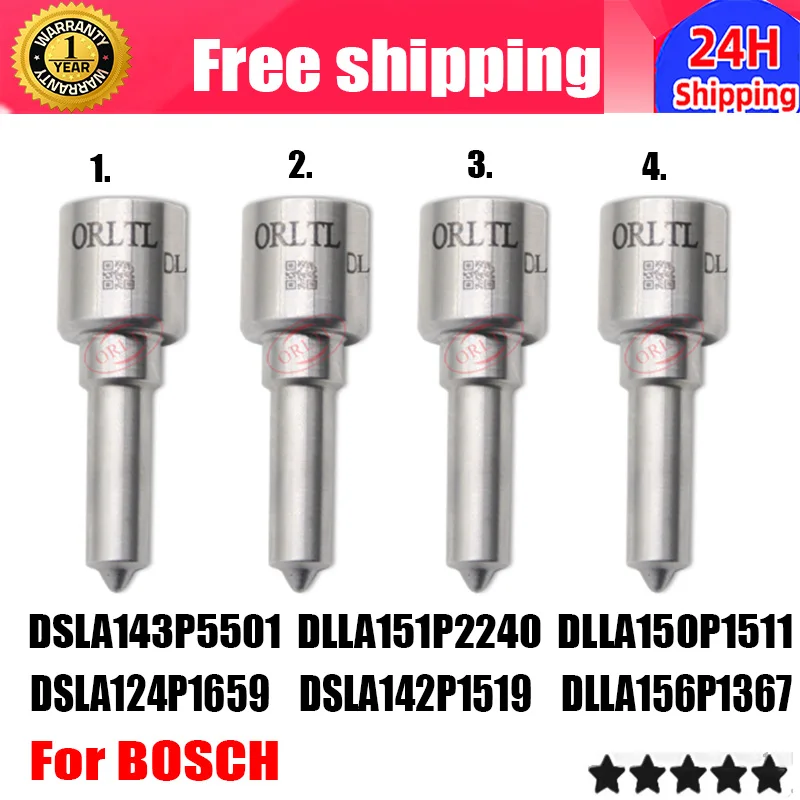 4PCS DSLA143P5501 DLLA151P2240 DLLA150P1511 DSLA124P1659 DSLA142P1519 DLLA156P1367 For BOSCH Diesel Common Rail Injector Nozzle