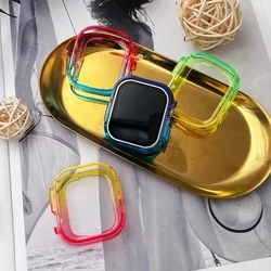 Transparent Cover Soft For Apple Watch Case Ultra 2 49mm 41mm 45mm Protective Shell Frame For iWatch Series 9 8 7 6 5 4 SE 40mm