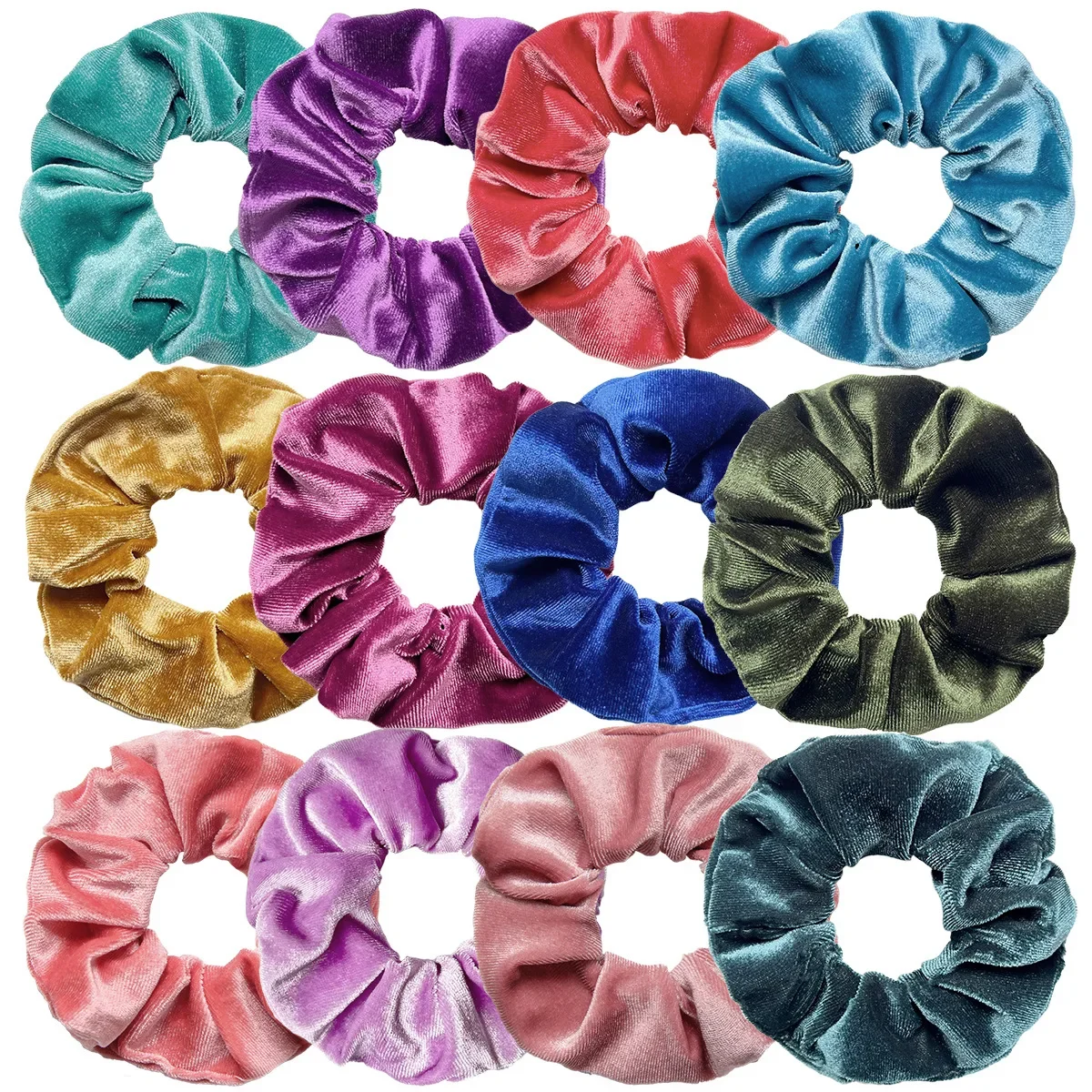45 لون كبير خمر المخملية Scrunchies الفتيات مرونة العصابات الشعر ذيل حصان حامل العلاقات الأربطة المطاطية موضة النساء الملحقات #6