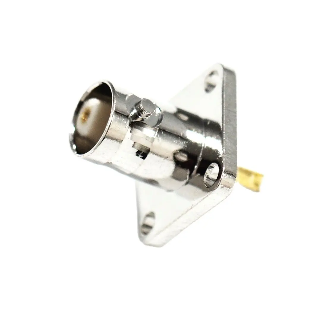 1PC BNC Female Jack RF Coax Connector 4-hole Panel Mount Flange With Solder Cup Straight Terminal Adapter NEW