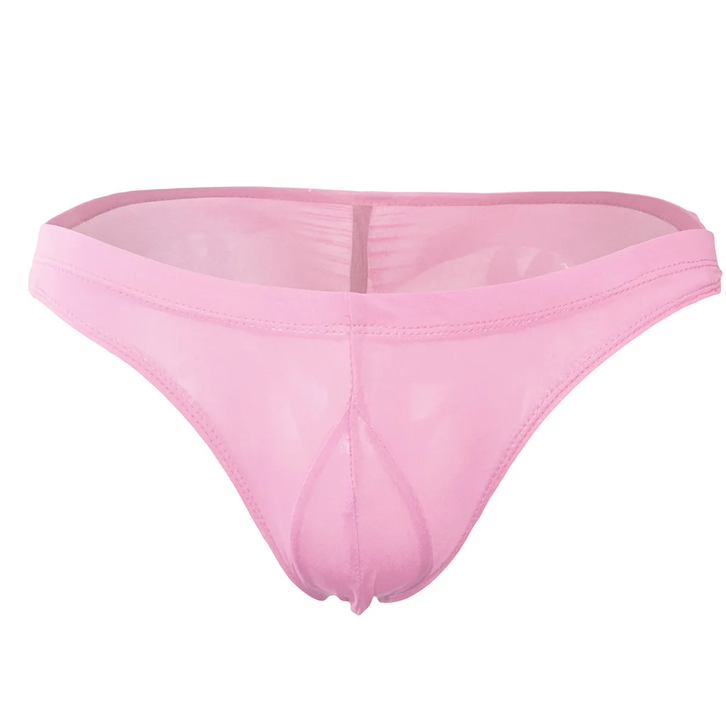 Men's Sheer Ice Silk U-Pouch Brief, Low-Rise & Form-Fitting Underwear