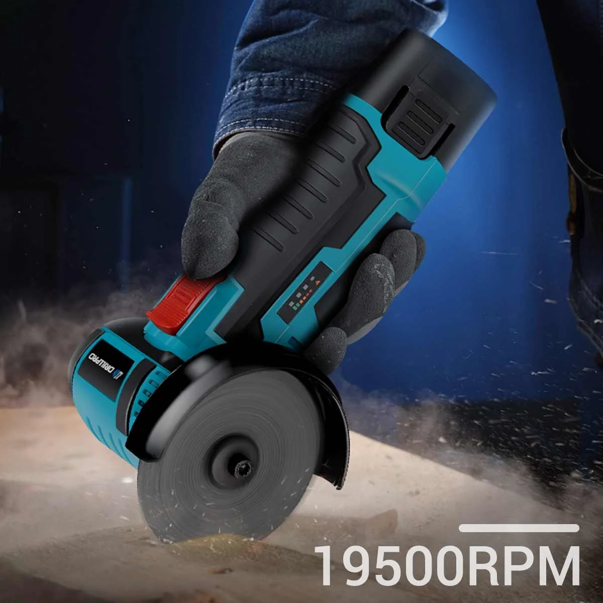 12V Brushless Angle Grinder 19500RPM Electric Polishing Grinding Machine Cordless Cutting Lithium 1500mAh Battery Power tools