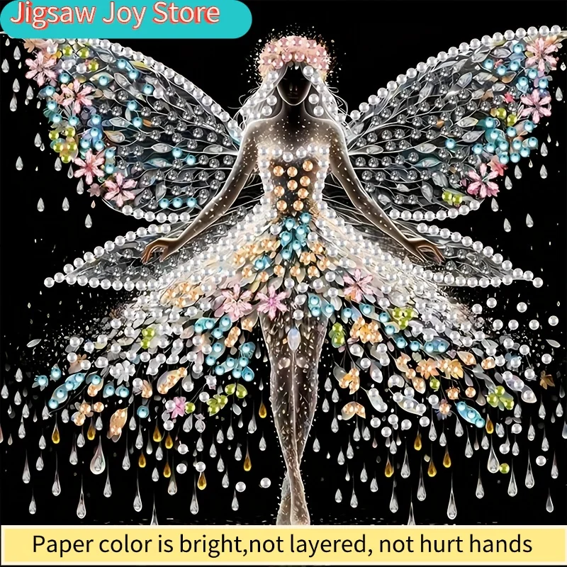

[DIY Diamond Painting Kit] 5D DIY Diamond Painting Kit | Butterfly Ballet Girl | Special Shape Crystal Drill Bits | Partial Di