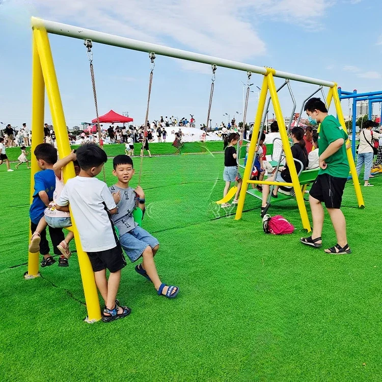 Unpowered amusement park facilities, children's play on the ground, steel leisure swing set