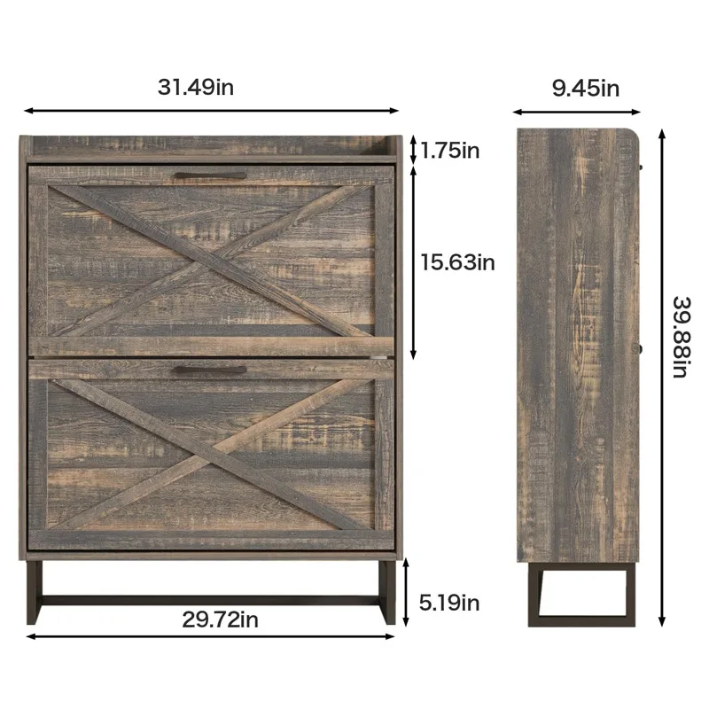 CE1 Wooden double-layer shoe cabinet living room flip-top shoe rack panel furniture entrance hall cabinet cross-border multi-lay