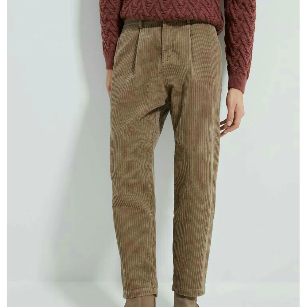 

Мужские вельветовые костюмные брюки, шерстяные плиссированные зауженные брюки, удобные дышащие деловые повседневные деловые офисные брюки, мужская Panta