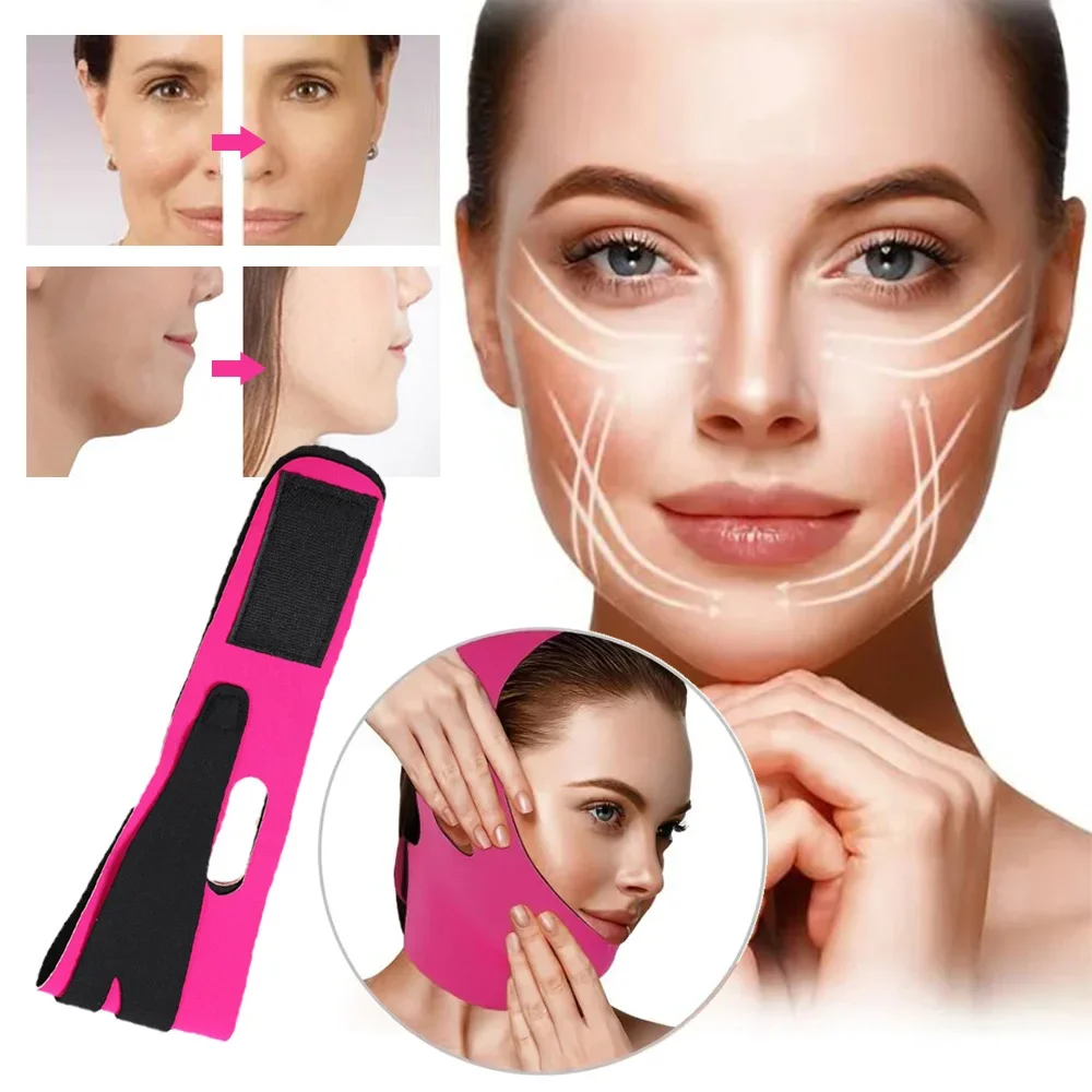 V Face Breathable Band Cheek Lift Up Face Thin Mask Reduce Double Chin V-Line Shaping Bandage Anti Wrinkle Face Slimming Belt