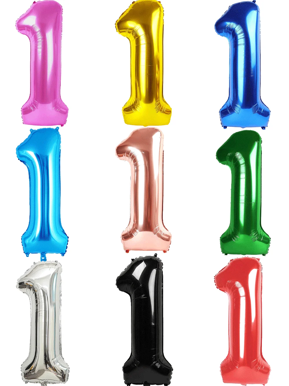 32 Zoll mehrfarbiger Ballon mit Zahl 1, große Zahlenballons 0-9 Jungen Mädchen Geburtstagsdekoration Damen Herren Party Jubiläumszubehör – Detail 1