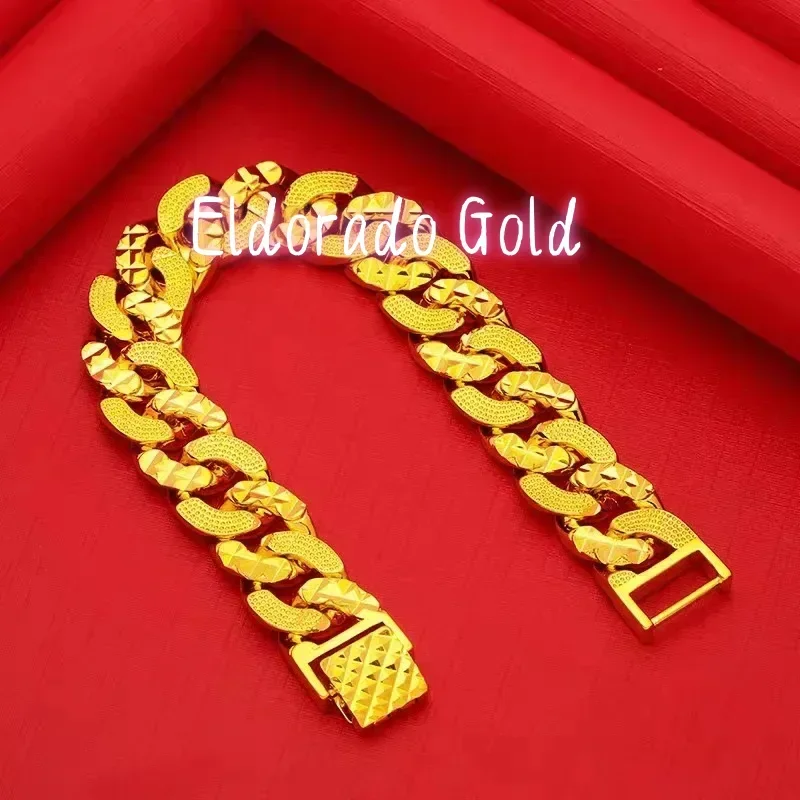 

Eldorado Gold 9999 24K real gold men's boss bracelet men's domineering gold bracelet