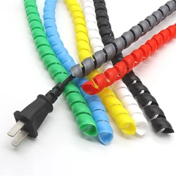 1/2/5M 8mm ~ 35mm Line Organizer Pipe Protection Winding Wire Protector Wiring Band Flexible Spiral Cable Wrap Tube Polychrome