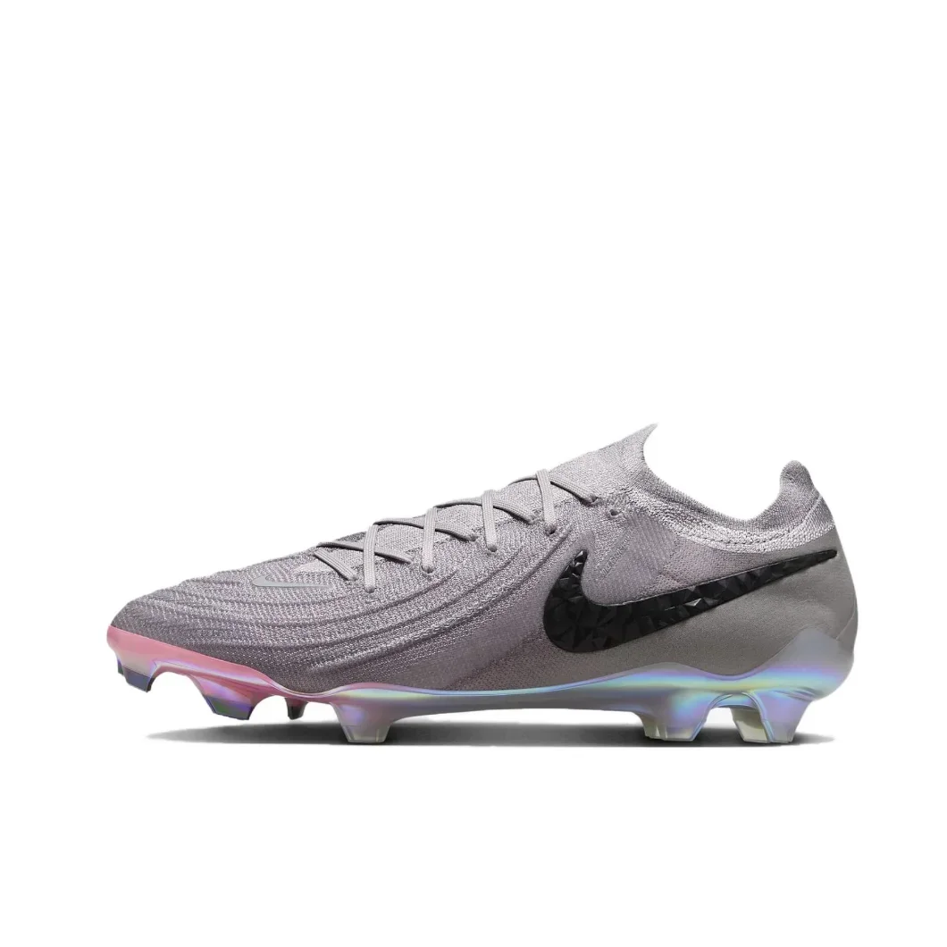 Nike Grey Phantom GX 2 Elite FG Original Low Top Soccer Comfortable Non Slip Hard Turf Natural TurfOriginal Nike Shoes Retro C