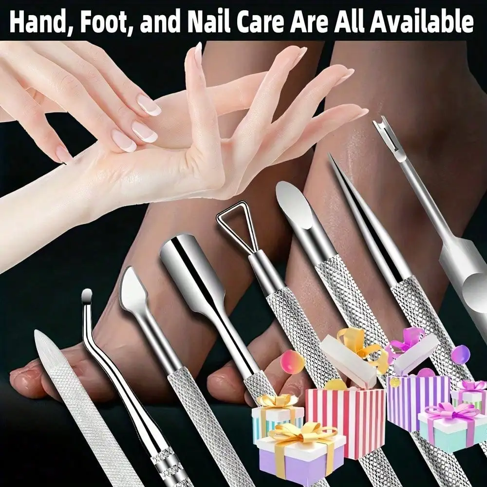 Stainless Steel Nail Care Set For Dead Skin And Calluses, Cuticle Remover Tools Kit, Precision Cutting Edge For Smooth Removal