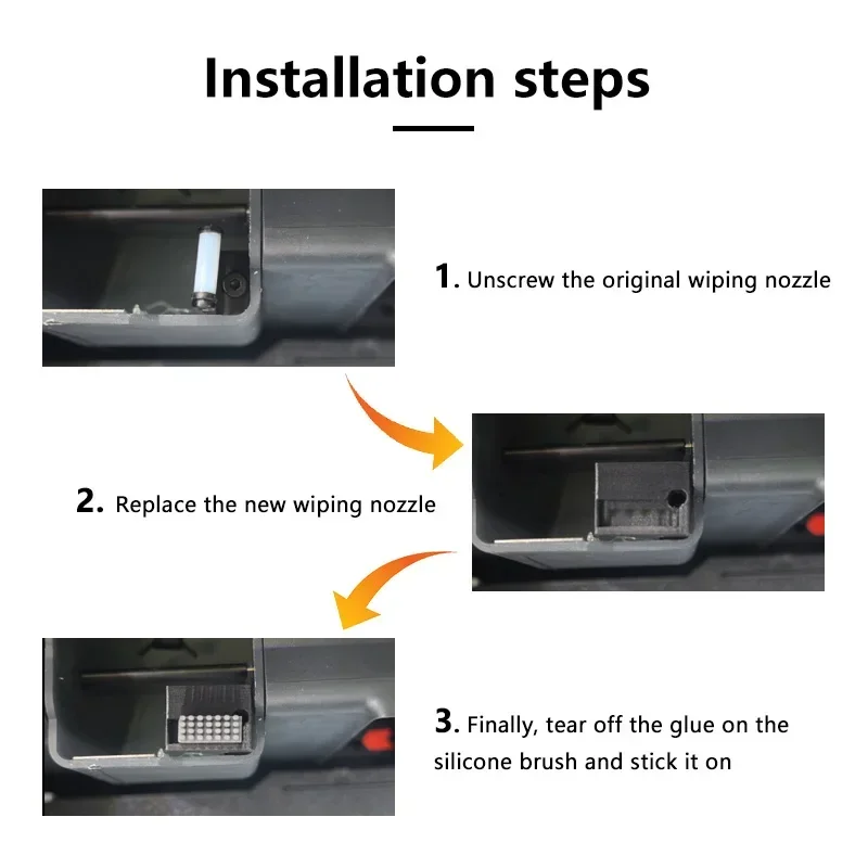 Cepillo de boquilla para Bambu Lab P1P P1S X1 X1C, limpiaparabrisas, cepillo de silicona montado, limpiador de cabezal de impresión, limpieza de cabezal de impresora
