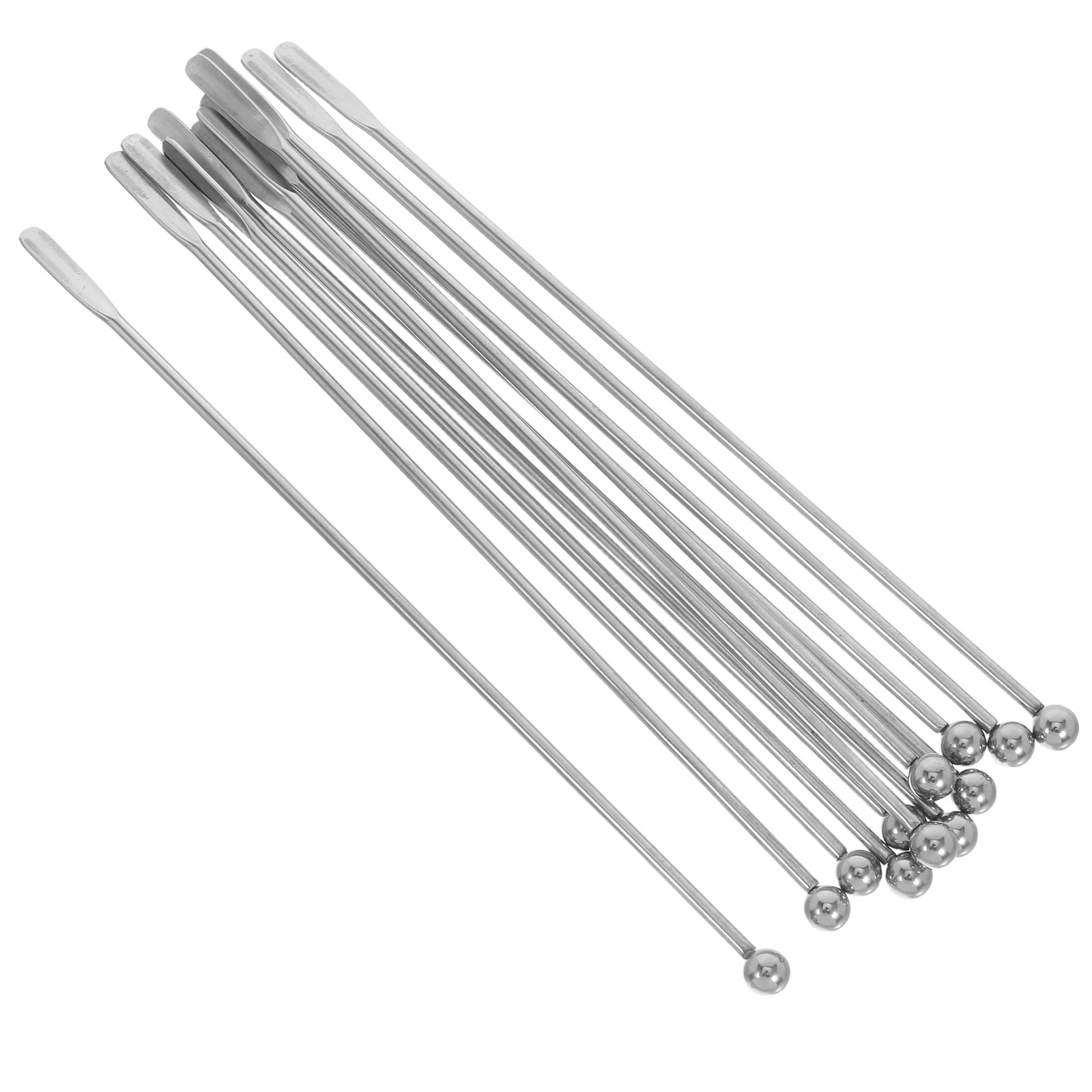 

12pcs Cocktail Stirrers 7.4 Inch Stainless Steel Beverage Mixing Rods For Coffee Tea Juice Reusable Metal Swizzle Sticks For