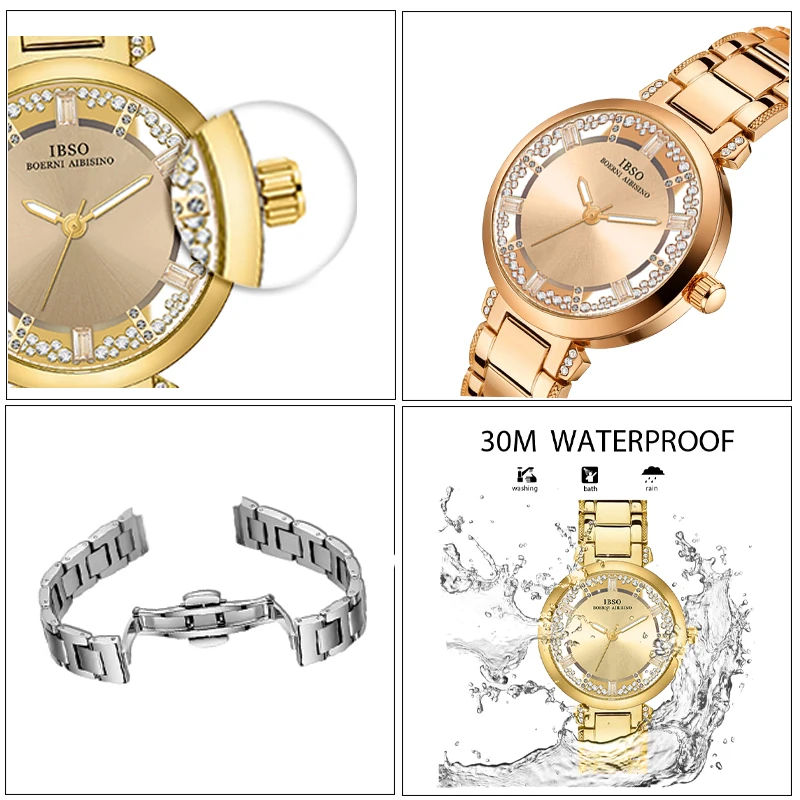 Luxury Brand Women Watches Golden Steel Small Dial Waterproof Fashion Hand Clock Female New Elegant Ladies Wristwatches Green
