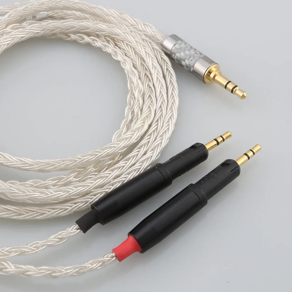 Audiocrast HiFi 6,5 mm 2,5 mm XLR 4,4 mm 16 Core OCC Cabo de fone de ouvido trançado banhado a prata para ATH-R70X