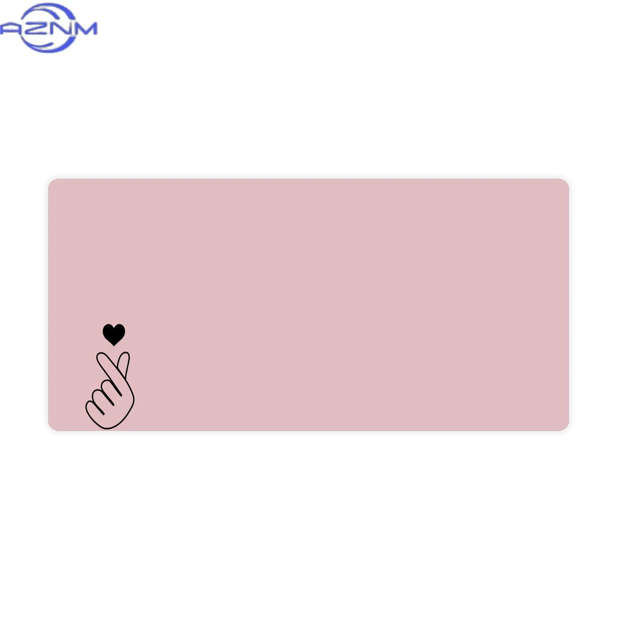 Tapis de bureau esthétique rose pastel avec symbole cœur KPOP pour écrivains ou blogueurs : créez un coin d'écriture douillet et inspirant