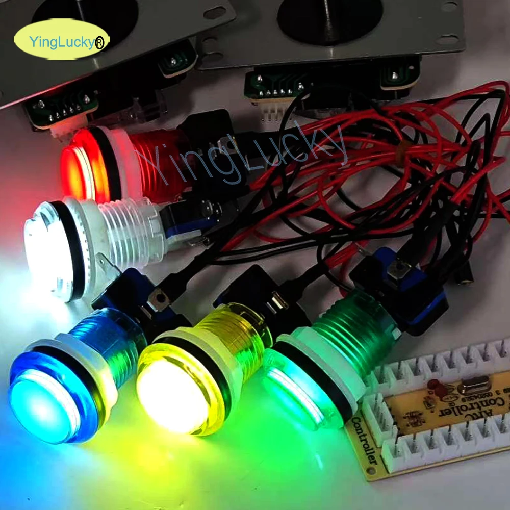 33mm 5V 12V Licht beleuchteter Druckknopf für Arcade-Spiel-Kit DIY Coin Start Select Pause Exit PS Swing Vending Crane Machine – Detail 6