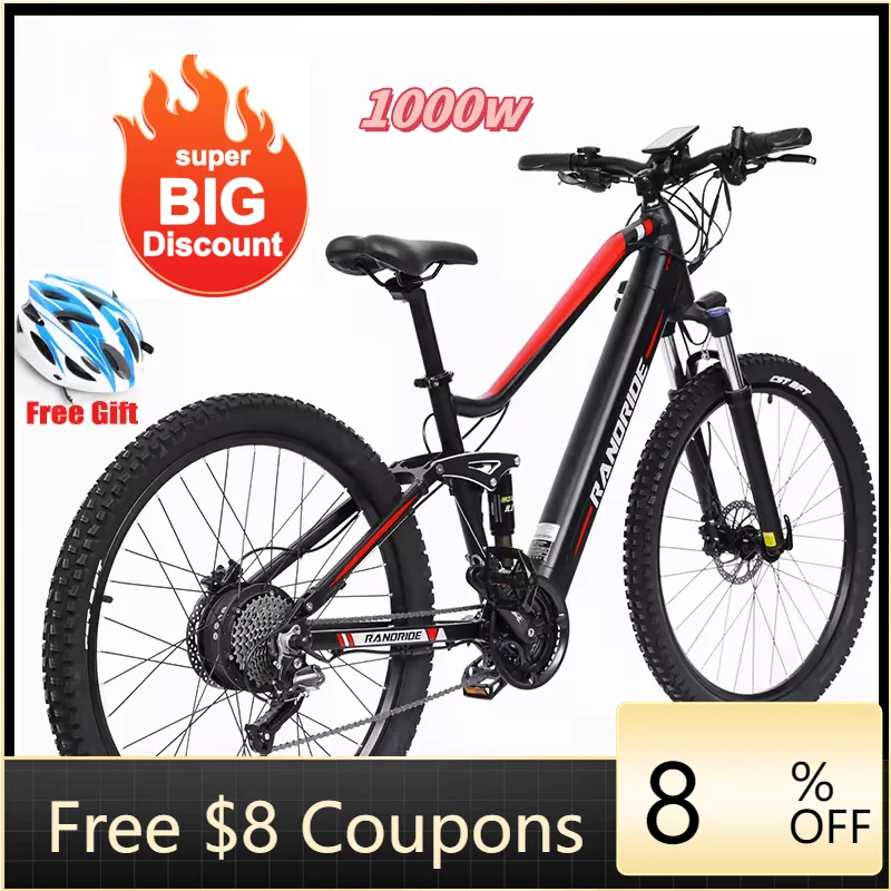 

STLF DZ WJW Advanced Eu Warehouse 21speed Sport Ebike 1000w 48V 17AH Long Range Full Suspension Mountain Electric Bikes for Adul