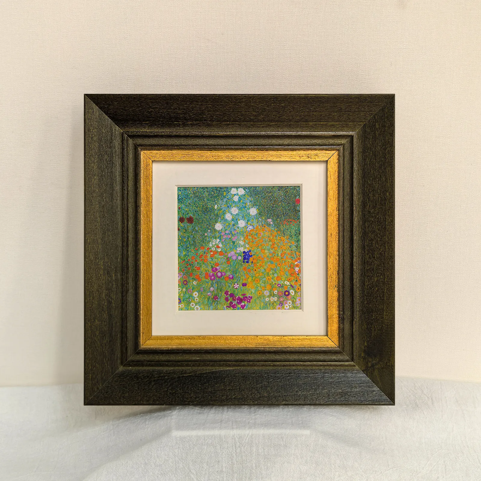 5.2cm Vintage Dark Brown Gold Solid Wood Frame | Multi-Layered Square Gallery Frame for Oil Paintings, Prints & Photo Display