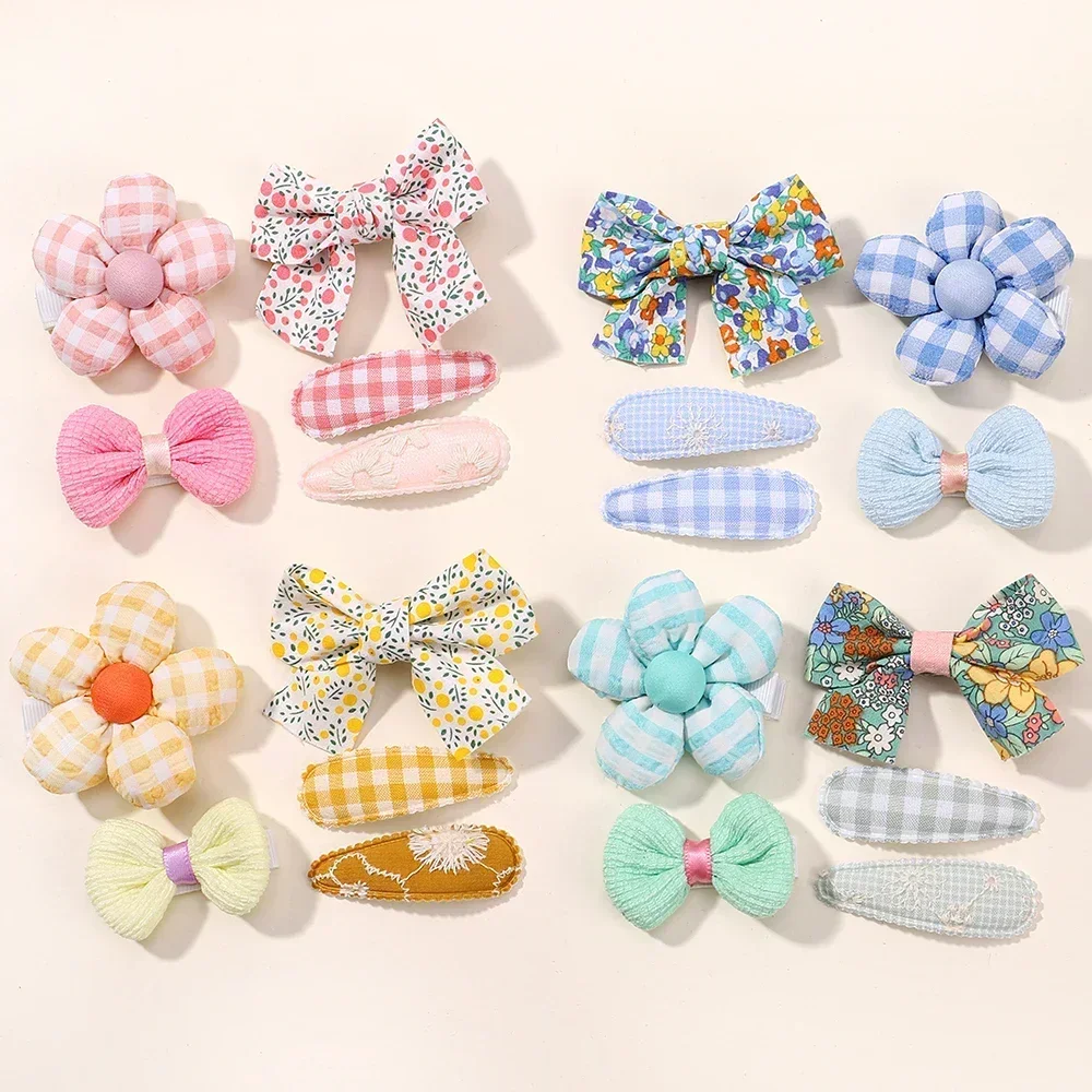 5 Teile/satz Mini Baby Mädchen Haar Clip Nette Floral Bogen Bunny Prinzessin Haarnadel für Kleinkind Mädchen Schöne Bang Seite Clip haar Zubehör