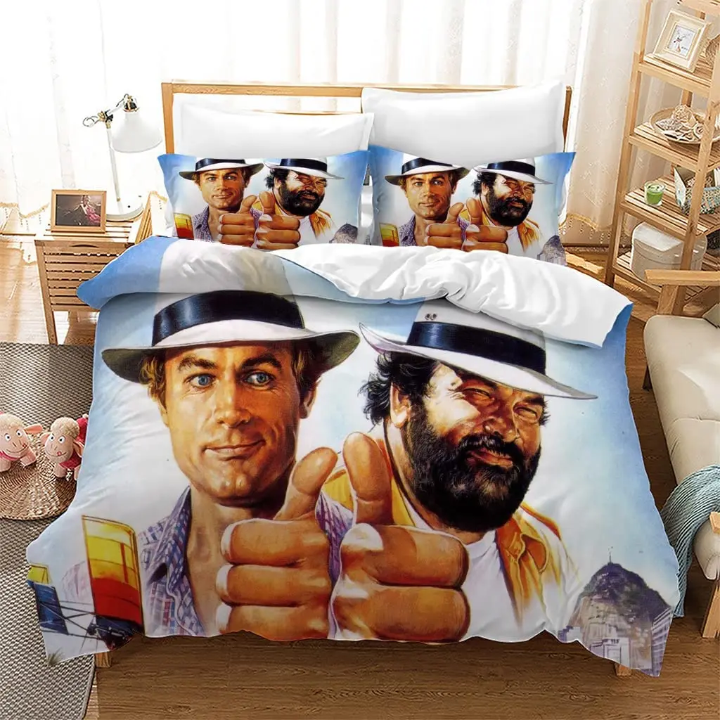 

Bud Spencer Terence Hill Bedding Set 3D Printed film star Duvet Covers Pillowcases Comforter Bedding Set Bedclothes Textile Home