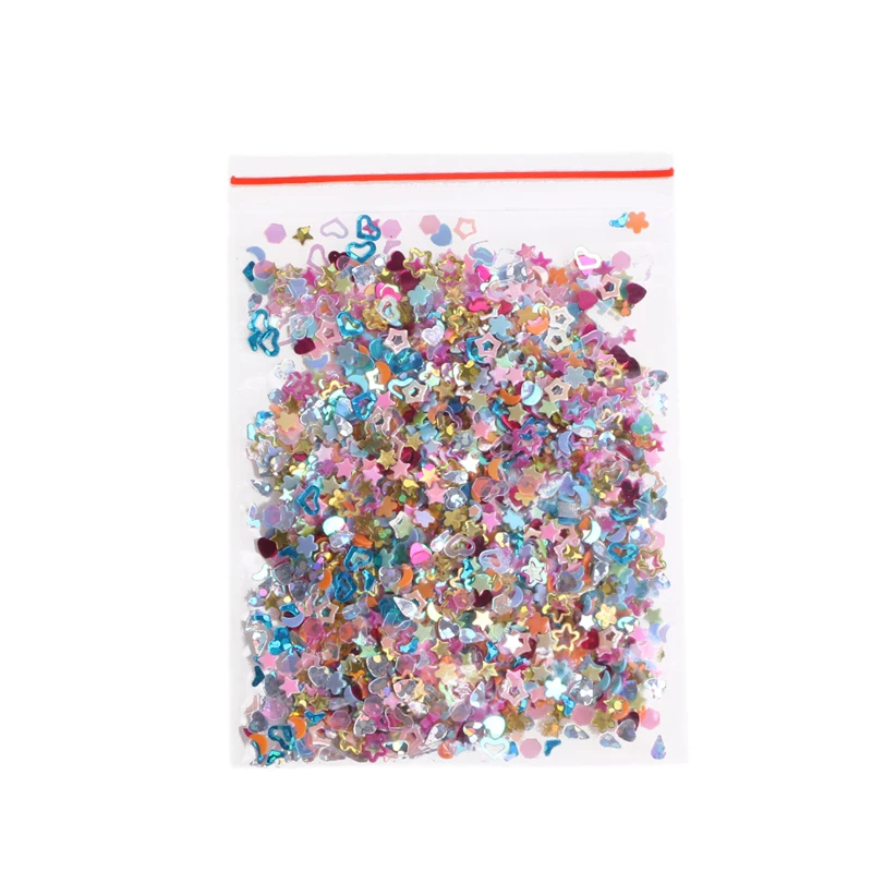 New Lot 5000Pcs DIY Mixed Plastics Glitter Heart Star Flower Nail Art Decoration