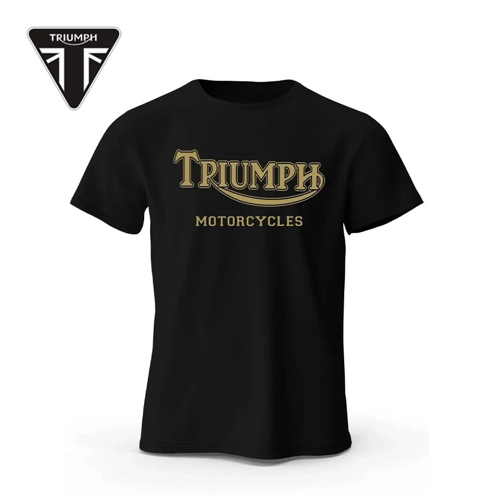 

25 New Triumph Men's MOTORCYCLES T-shirts Summer Personalized Loose Cotton Couple With The Same Trendy Environmental Peace Tops
