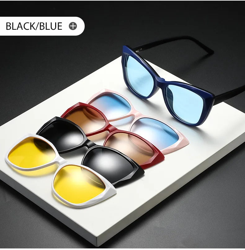 Vcka 10 in 1 Frauen Katzenauge Myopie Sonnenbrille Mode polarisierten Magnet clip auf Brille verschreibung pflicht ige Brillen gestelle-0.5 ~-6,0 – Detail 16