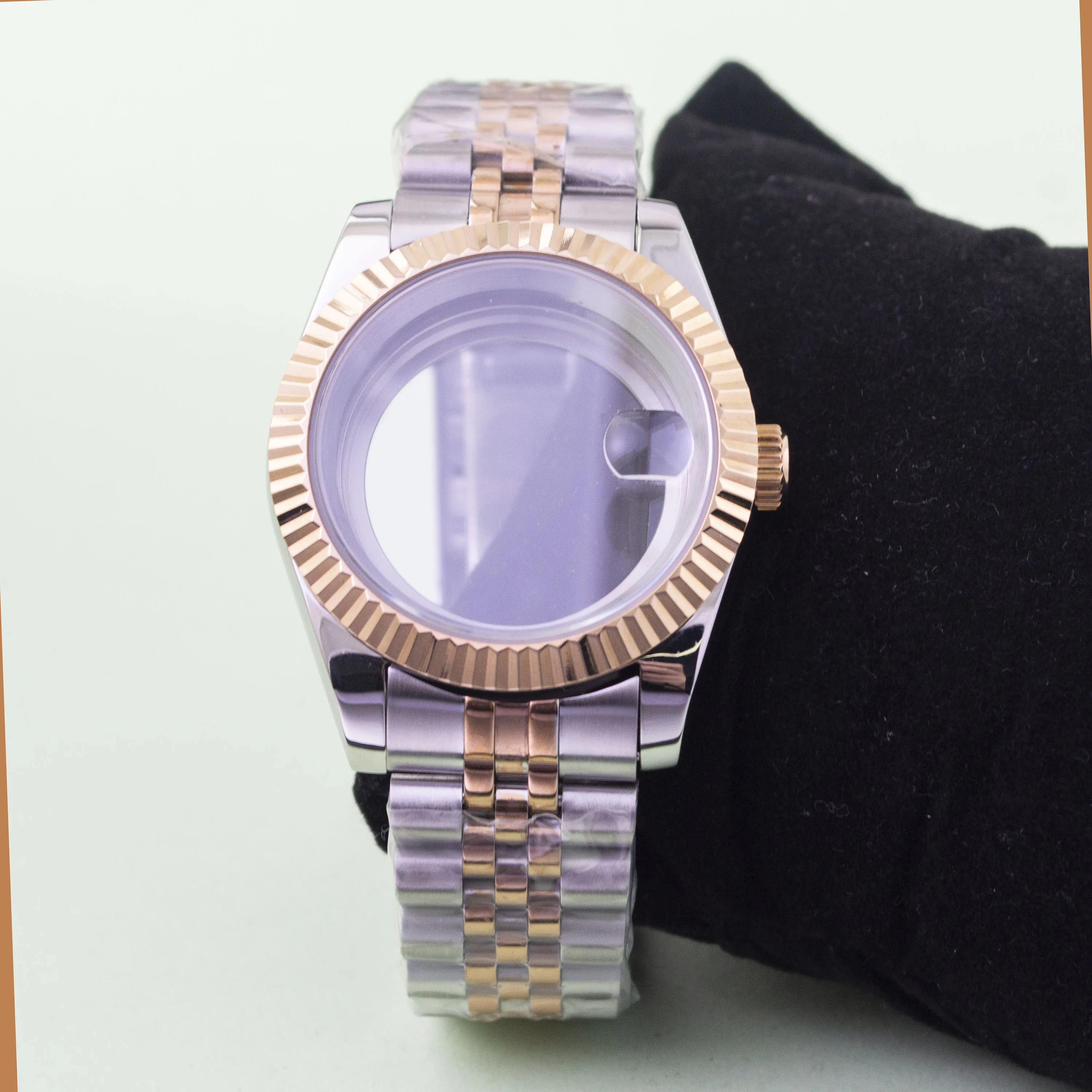 

NH35 Watch Case Strap Sapphire Crystal 10ATM Waterproof Case For NH34 NH35 NH36 Movement Datejust Case Jubilee Bracelet Strap