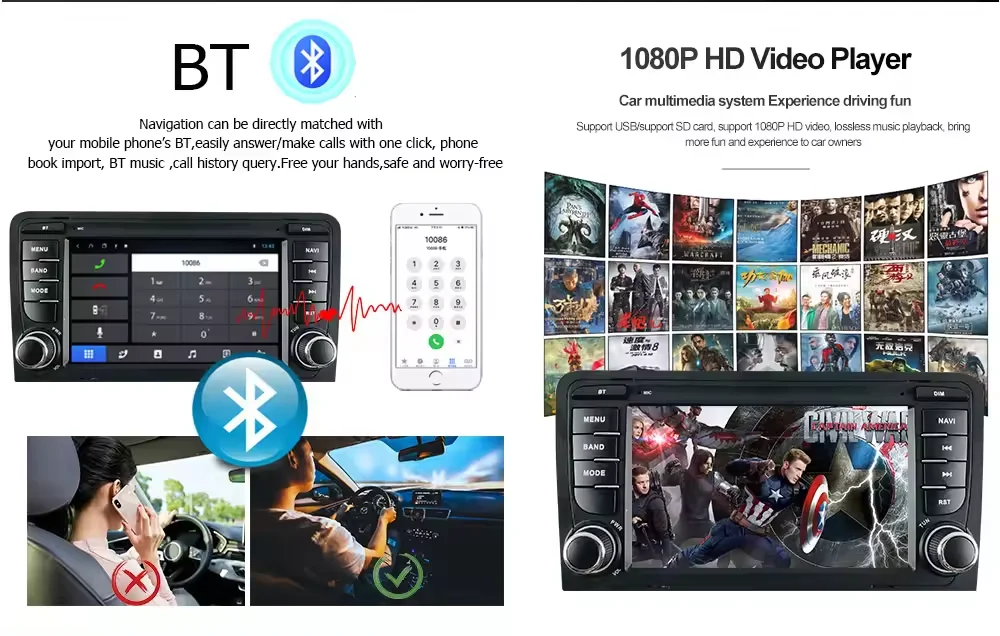 Android 13 Wireless Carplay Car Radiosuitablefor A3 8P2003-2011S3 RS3 S Multimedia Video Player 2 Din In Car GPS Navigation