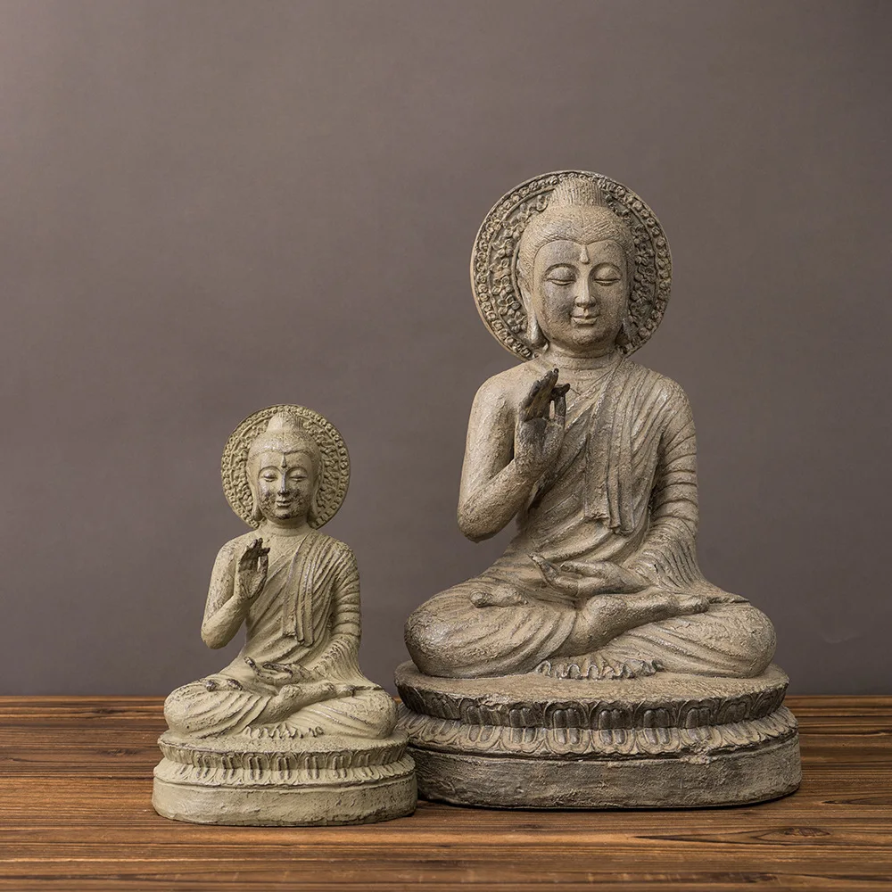 

Buddha statue Zen ornaments Sakyamuni Buddha statue ornaments Southeast Asian living room porch resin crafts