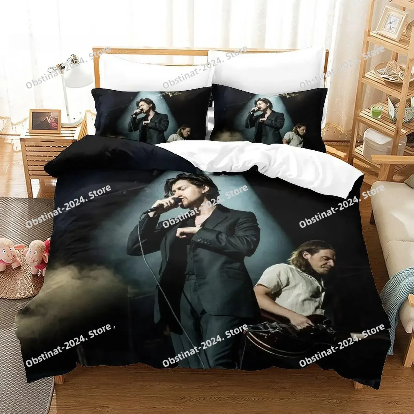 موضة قرود القطب الشمالي طقم سرير واحد التوأم كامل الملكة الملك الحجم طقم سرير الكبار طفل غرفة نوم حاف مجموعات ثلاثية الأبعاد طباعة ملاءة سرير #4