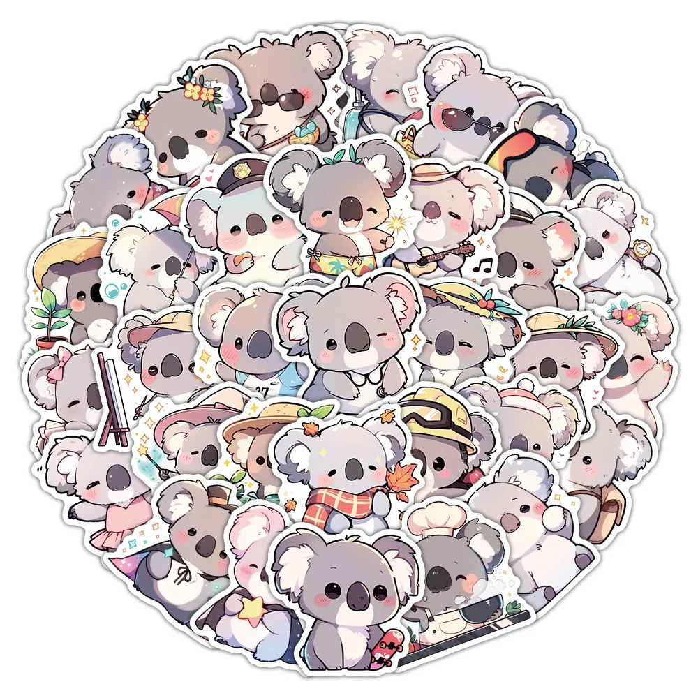 

10/54PCS Koala Cartoon Stickers Cute Animal Decals Meme Graffiti Decoration Fridge Luggage Laptop Guitar Bike Sticker Kids Toys