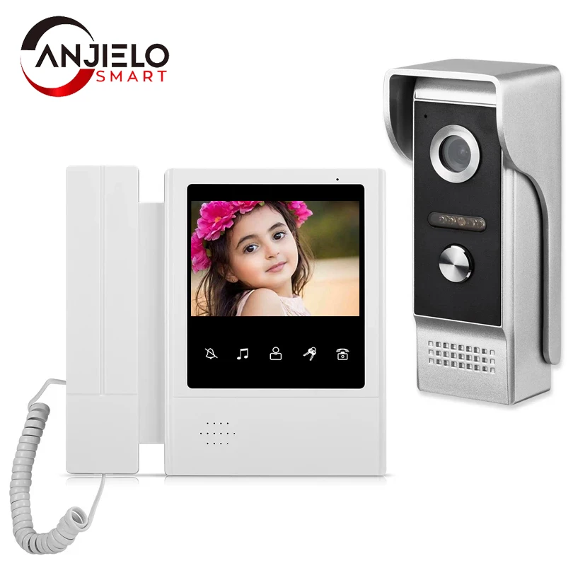 4.3 inch Wired Video Door Phone System Visual Intercom Doorbell with IR Night Vison 700TVL Outdoor Camera for Home Surveillance