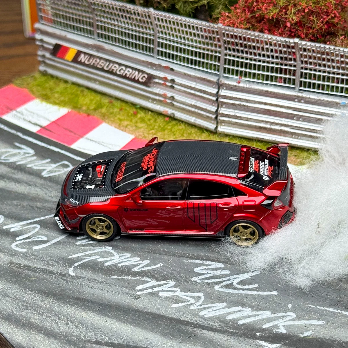 1:64 FK8 Type-R نموذج سيارة راتينج ثابت تنافسي، زخرفة قابلة للجمع، هدية مخصصة، لعبة مجسمة للسيارة