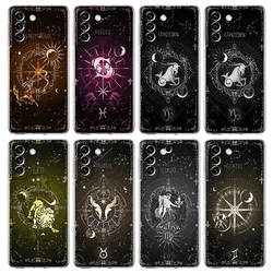 Constellation Transparent Cover for Samsung Galaxy S24 S23 S22 S20 S21 FE Ultra S24 S23 S10 S10E S9 Plus 5G Phone Case Capas Bag
