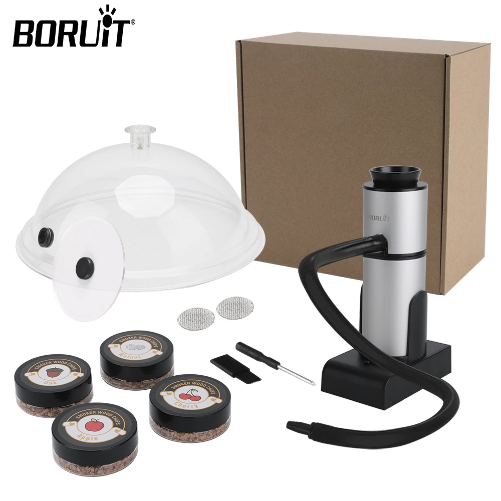 

BORUiT Gear Shift Smoke Infuser Suit Food Cold Smoke Generator Portable Molecular Cuisine Smoking Gun Meat Burn Cooking for BBQ