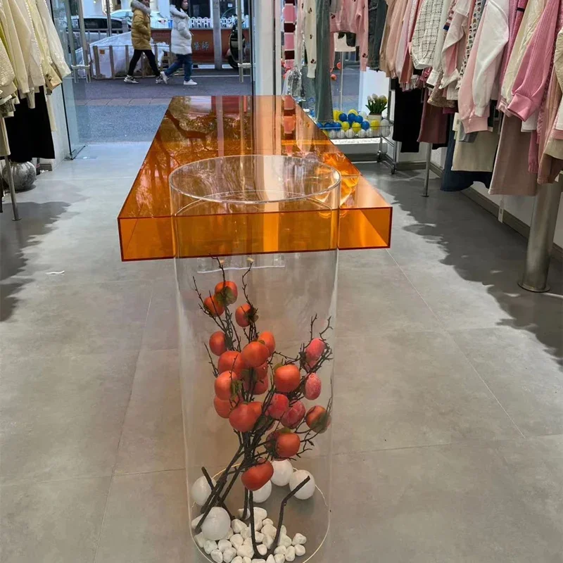 

Acrylic display table Internet celebrity cabinet Shoe rack store Cosmetics floor clothing Nakajima