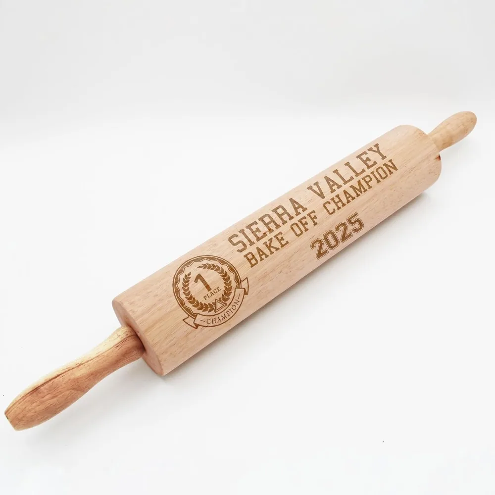 

Custom Engraved Wooden Rolling Pin - Perfect Baking Award for Grandmas, Chefs, and Bakers