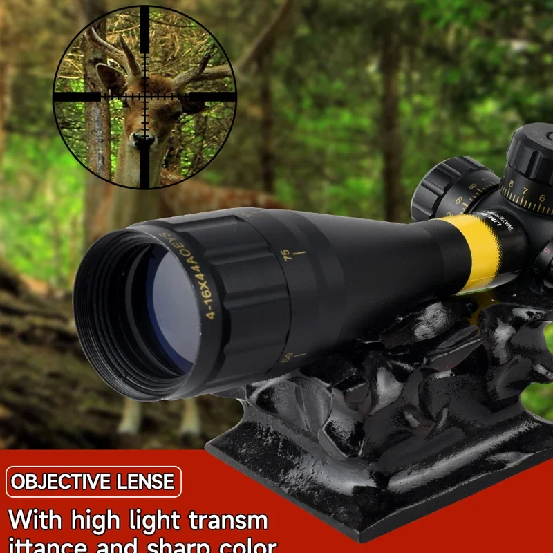 4-16x44 Tactical Riflescope Optic Sight Hunting Scopes Rifle Sniper Air Sight for Hunting Optical Spotting Airsoft Scope Sight