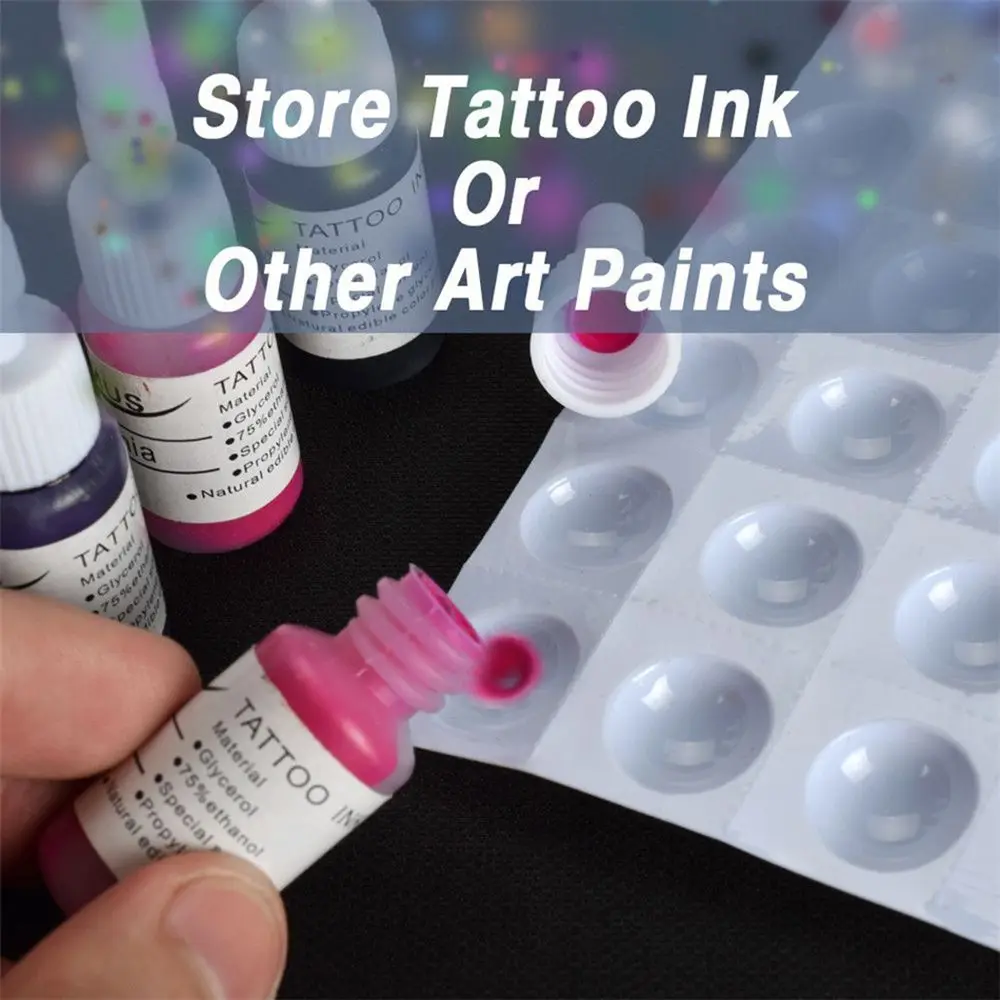 

Одноразовый отрывной портативный полезный пигментный стаканчик, палитра чернил для татуировки, удлинитель, держатель для клея, клейкий лоток