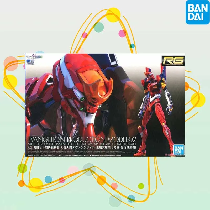 BANDAI Original GUNDAM RG EVA SERIES EVA 2 MACHINE  Anime Action Figure Assembly Model Toys Collectible Model Ornaments Gifts